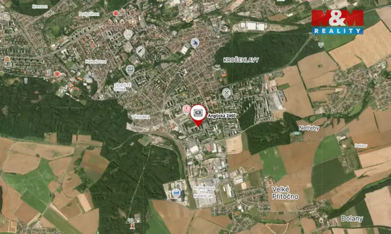 Pronájem bytu 2+kk, Kladno - Kročehlavy, Anglická, 40 m2