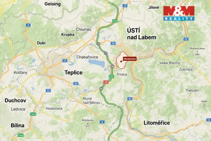Prodej pozemku pro bydlení, Ústí nad Labem - Hostovice, 5240 m2