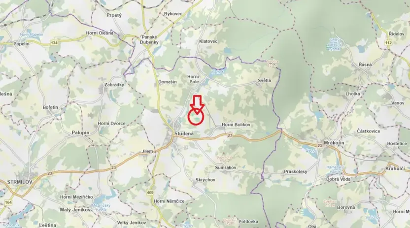 Prodej lesa, Studená, 4659 m2