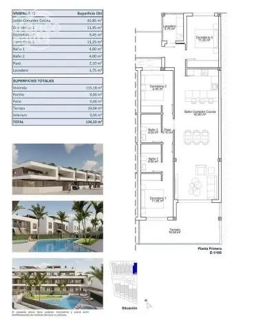 Prodej bytu 4+kk, Pilar de La Horadada, Alicante, Španělsko, 115 m2