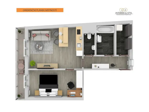 Pronájem bytu 2+kk, Praha, Plzeňská, 52 m2
