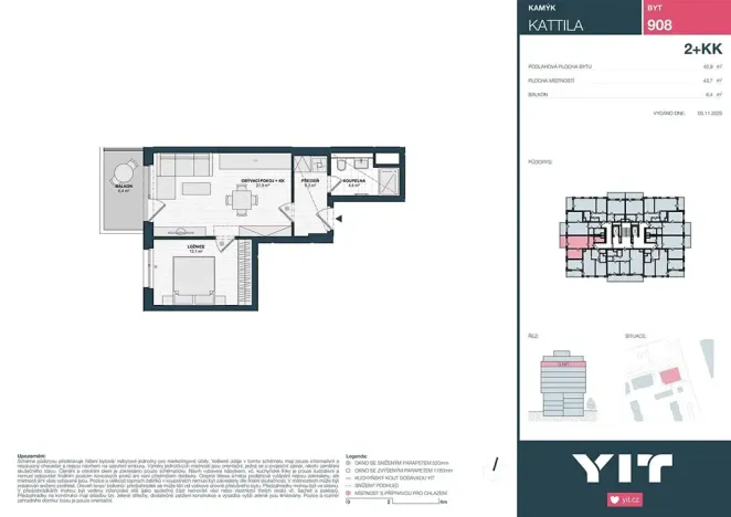 Prodej bytu 2+kk, Praha - Kamýk, Imrychova, 44 m2