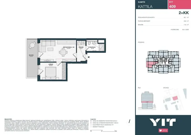 Prodej bytu 2+kk, Praha - Kamýk, Imrychova, 44 m2