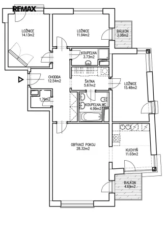 Prodej bytu 4+1, Praha - Malešice, Univerzitní, 109 m2