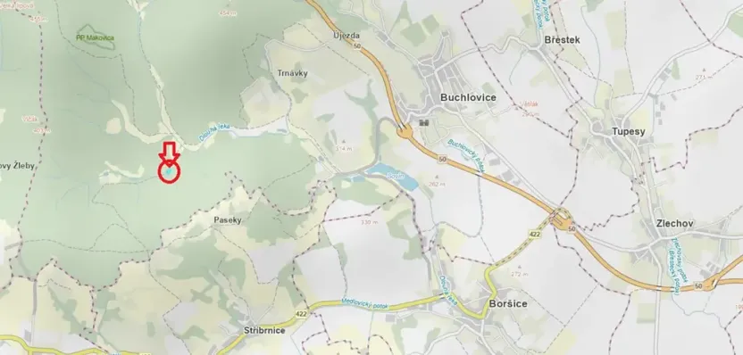 Prodej podílu lesa, Buchlovice, 1308 m2