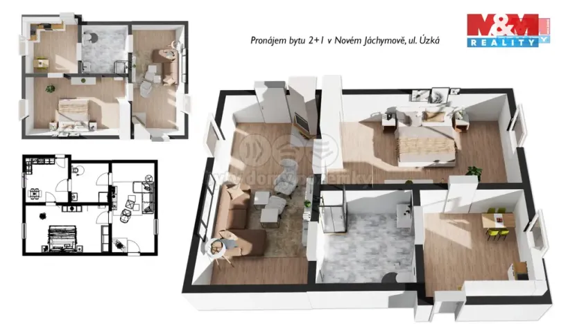 Pronájem bytu 2+1, Nový Jáchymov, Úzká, 62 m2