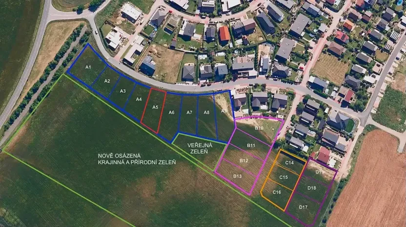 Prodej pozemku pro bydlení, Hrušovany u Brna, Pod Střediskem, 896 m2