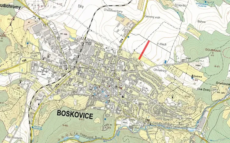 Prodej podílu pozemku pro bydlení, Boskovice, 1935 m2