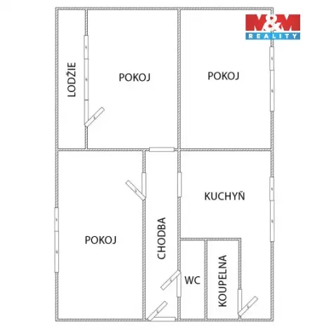 Prodej bytu 3+1, Chomutov, Kamenná, 76 m2