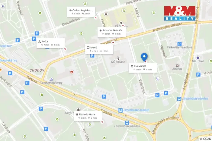Pronájem bytu 1+kk, Praha - Chodov, Valentova, 30 m2