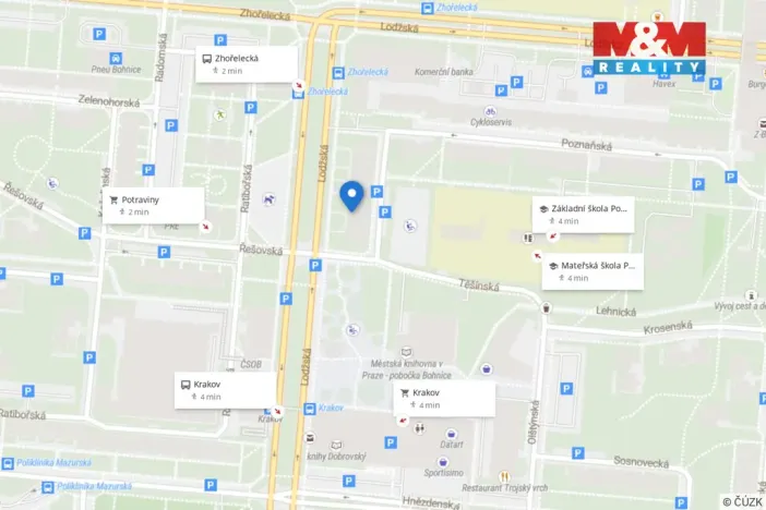 Pronájem bytu 3+kk, Praha - Bohnice, Lodžská, 53 m2