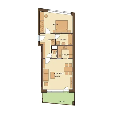 Pronájem bytu 2+kk, Ostrava, Sokolovská, 61 m2