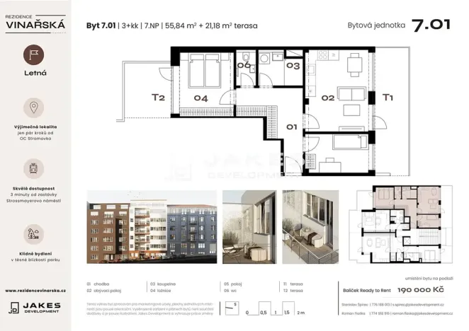 Prodej bytu 3+kk, Praha - Holešovice, Vinařská, 56 m2