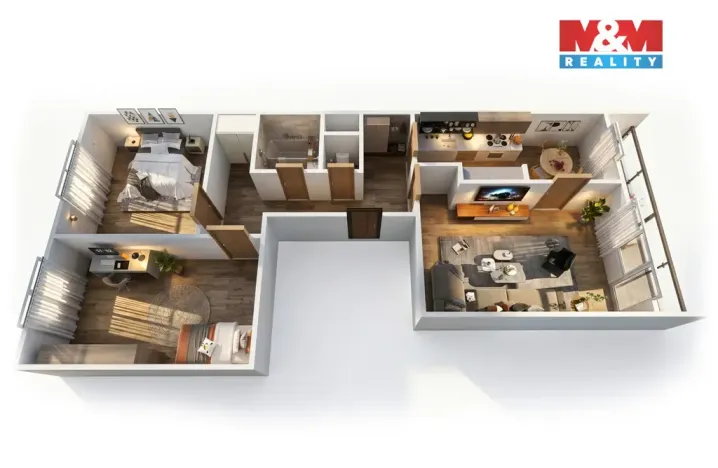 Prodej bytu 3+1, Praha - Stodůlky, Borovanského, 76 m2