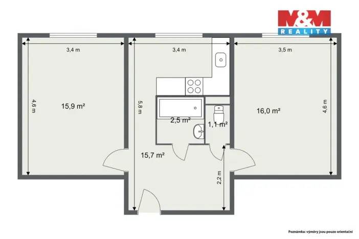 Prodej bytu 2+1, Abertamy, Rooseweltova, 55 m2
