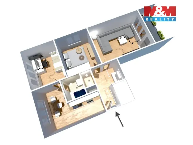 Prodej bytu 3+1, Kraslice, Družstevní, 62 m2