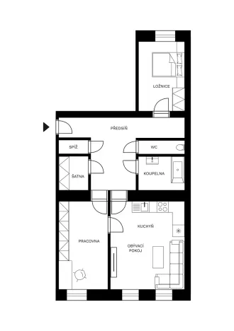 Prodej bytu 2+1, Praha - Vinohrady, Slavíkova, 93 m2