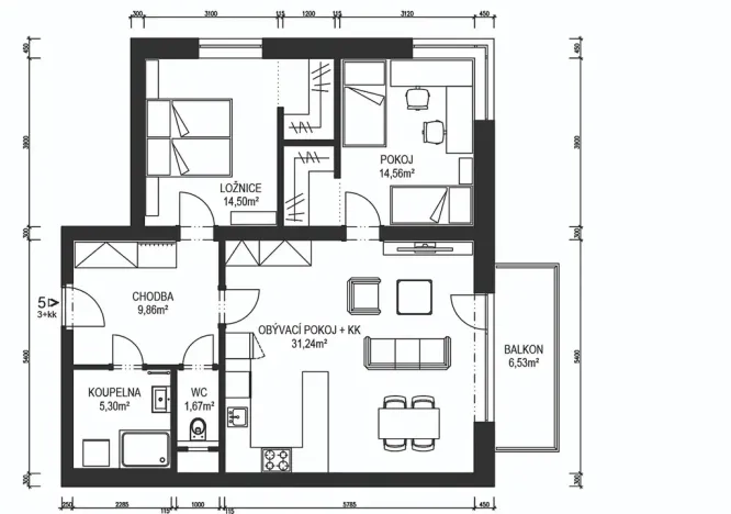 Prodej bytu 3+kk, Ústí nad Orlicí, Kladská, 83 m2