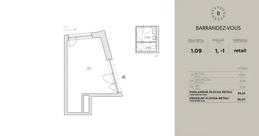 Prodej obchodního prostoru, Praha - Hlubočepy, Dostalové, 33 m2