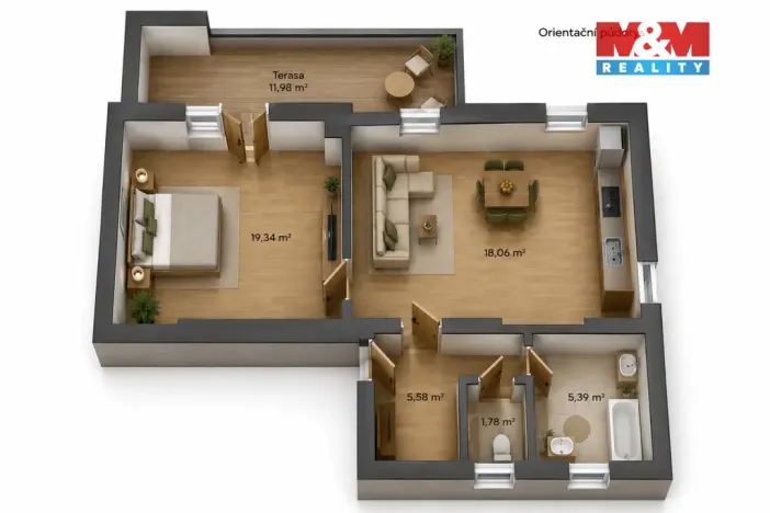 Prodej bytu 2+kk, Mladá Boleslav - Mladá Boleslav II, Nerudova, 50 m2