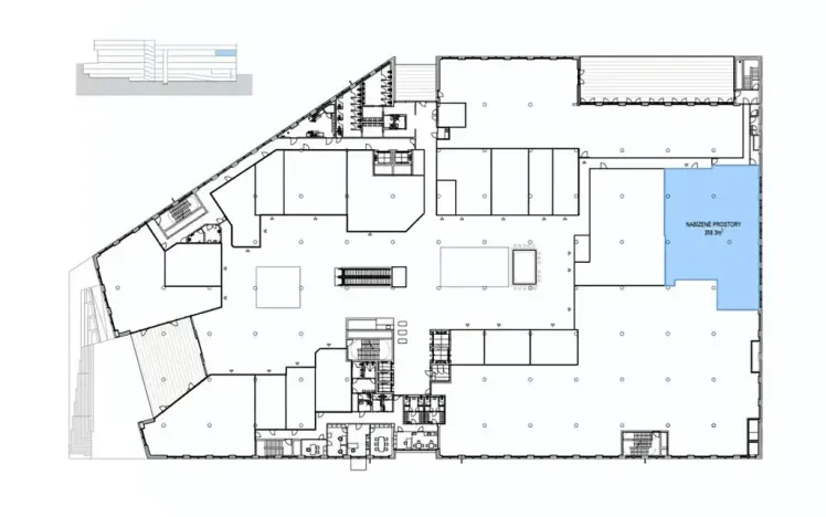 Pronájem kanceláře, Praha - Holešovice, Veletržní, 380 m2