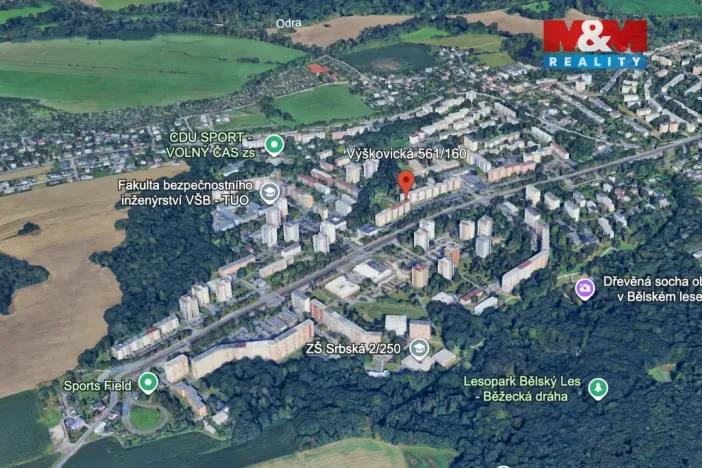 Pronájem bytu 2+kk, Ostrava - Výškovice, Výškovická, 39 m2
