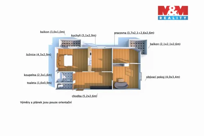 Pronájem bytu 2+1, Dobřany, Loudů, 65 m2