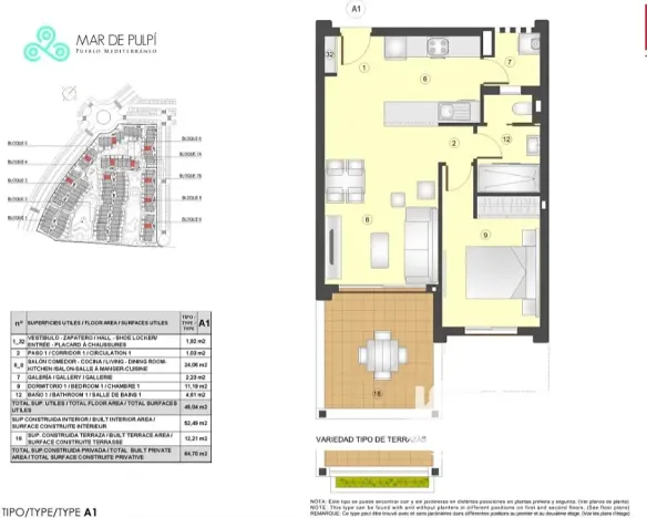 Prodej bytu 2+kk, Pulpí, Španělsko, Calle Mar de Alborán, 57 m2