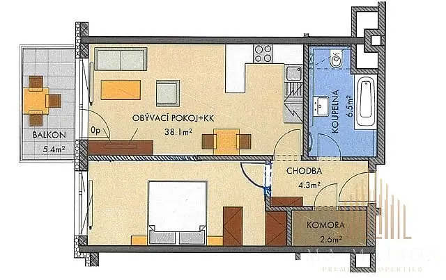 Pronájem bytu 2+kk, Praha - Střížkov, Zakšínská, 53 m2