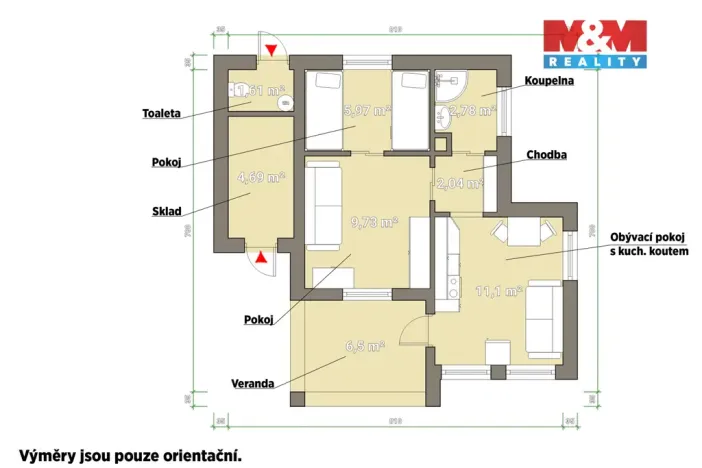 Prodej chaty, Čerňovice, 47 m2