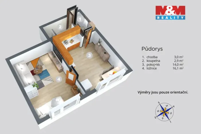 Prodej bytu 1+1, Děčín - Děčín III-Staré Město, Oblouková, 36 m2