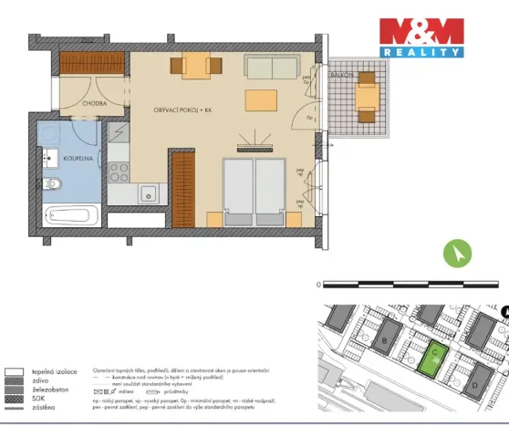 Prodej bytu 1+kk, Kralupy nad Vltavou, 42 m2