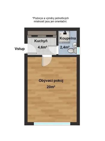 Prodej bytu 1+kk, Praha - Košíře, Vrchlického, 27 m2