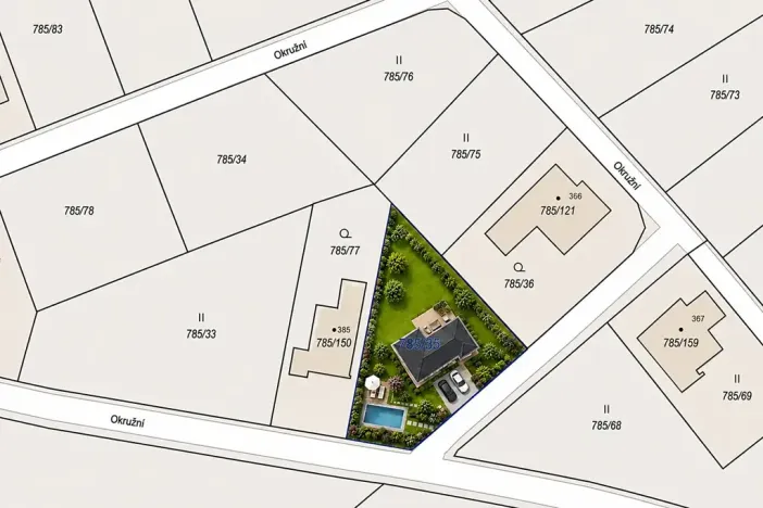 Prodej pozemku pro bydlení, Káraný, Okružní, 733 m2