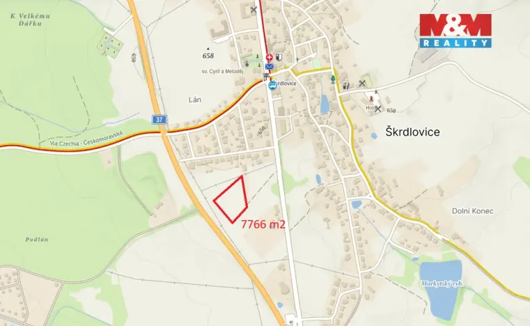 Prodej komerčního pozemku, Škrdlovice, 7766 m2