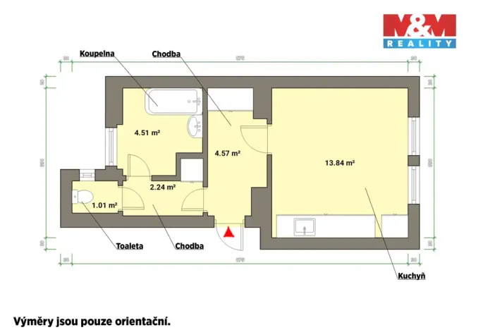 Pronájem bytu 1+kk, Aš, Okružní, 27 m2
