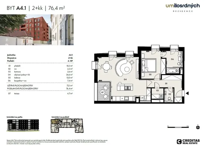 Pronájem bytu 2+kk, Praha - Staré Město, U milosrdných, 72 m2