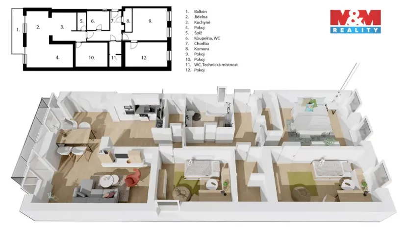 Pronájem bytu 4+kk, Benešov, Vlašimská, 119 m2