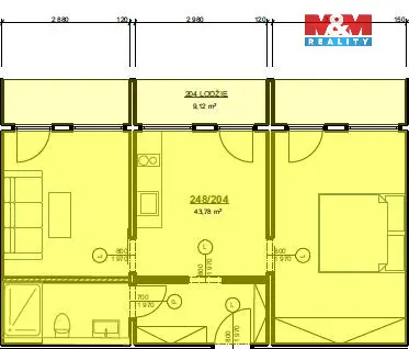 Prodej bytu 2+1, Doksy - Staré Splavy, Pod Borným, 44 m2