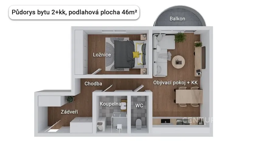 Prodej bytu 2+kk, České Budějovice - České Budějovice 2, Otavská, 46 m2