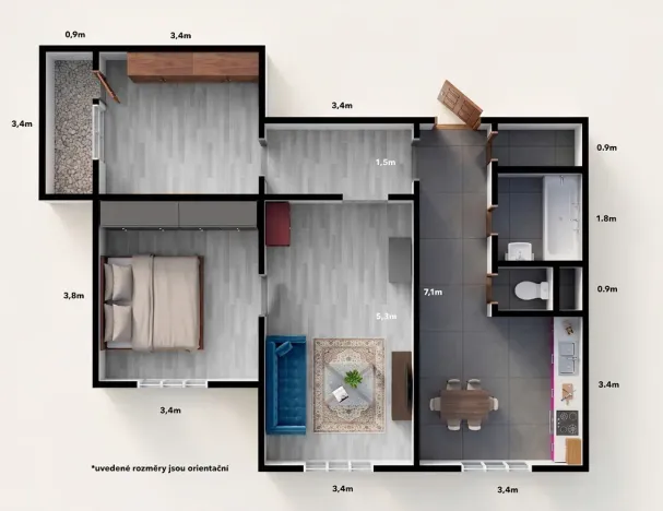 Pronájem bytu 3+1, Ostrava, Milíčova, 70 m2