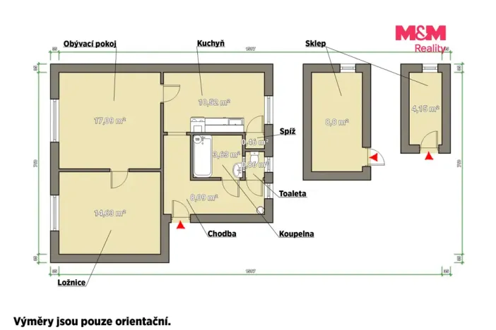 Prodej bytu 2+1, Žihle, 55 m2