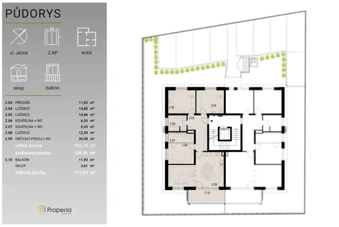 Prodej bytu 4+kk, Brno, Ječná, 102 m2