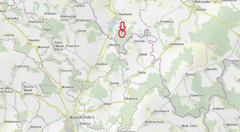 Prodej podílu lesa, Kamberk, 1844 m2