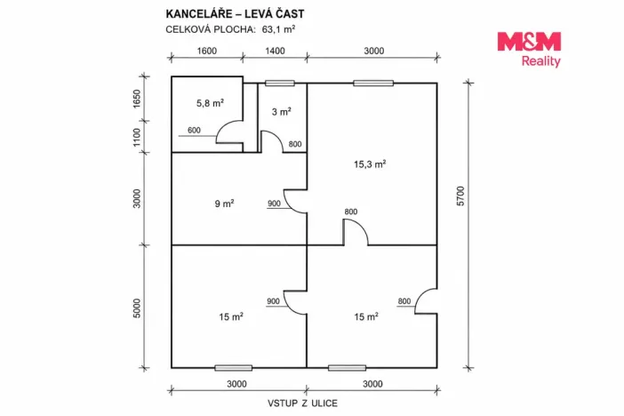 Pronájem kanceláře, Praha - Prosek, Prosecká, 63 m2