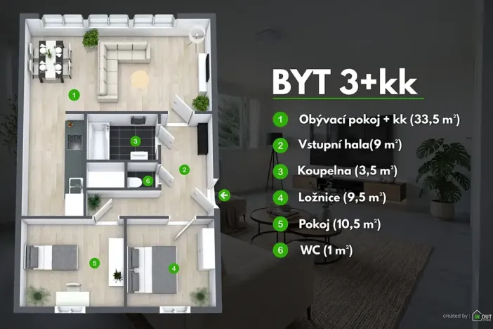 Prodej bytu 3+kk, Mnichovo Hradiště, Lidická, 67 m2