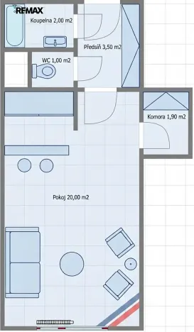 Pronájem bytu 1+kk, Praha - Modřany, Semická, 29 m2