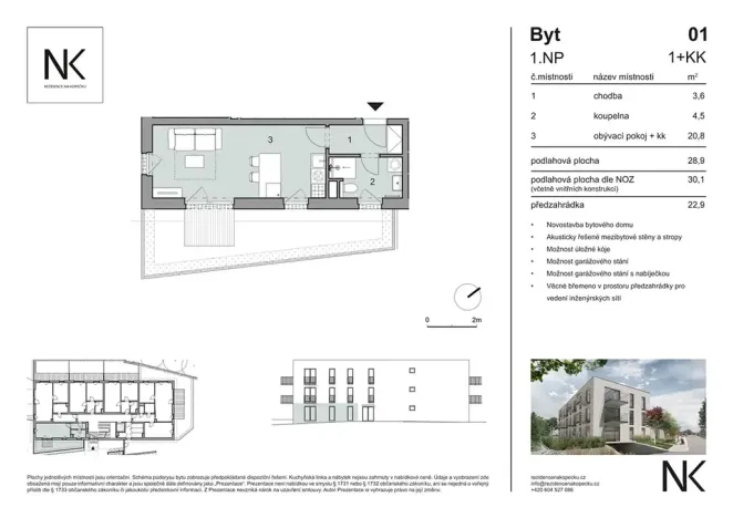 Prodej bytu 1+kk, Třeboň, Na Kopečku, 29 m2