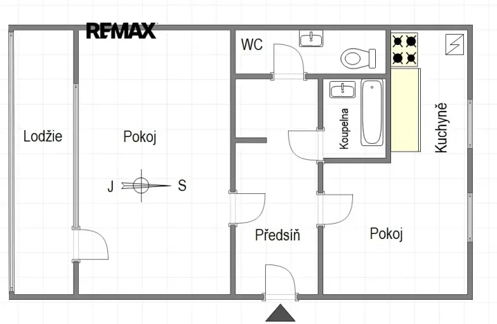 Pronájem bytu 2+kk, Praha - Záběhlice, Hrusická, 47 m2