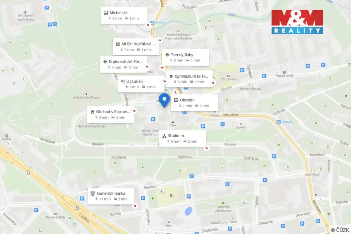 Prodej bytu 2+kk, Praha - Michle, Ohradní, 41 m2